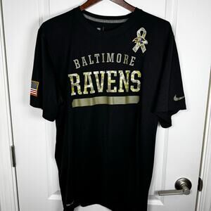 NFL Nike Baltimore Ravens Salute To Service Black Camo Dri Fit Men’s XL TShirt